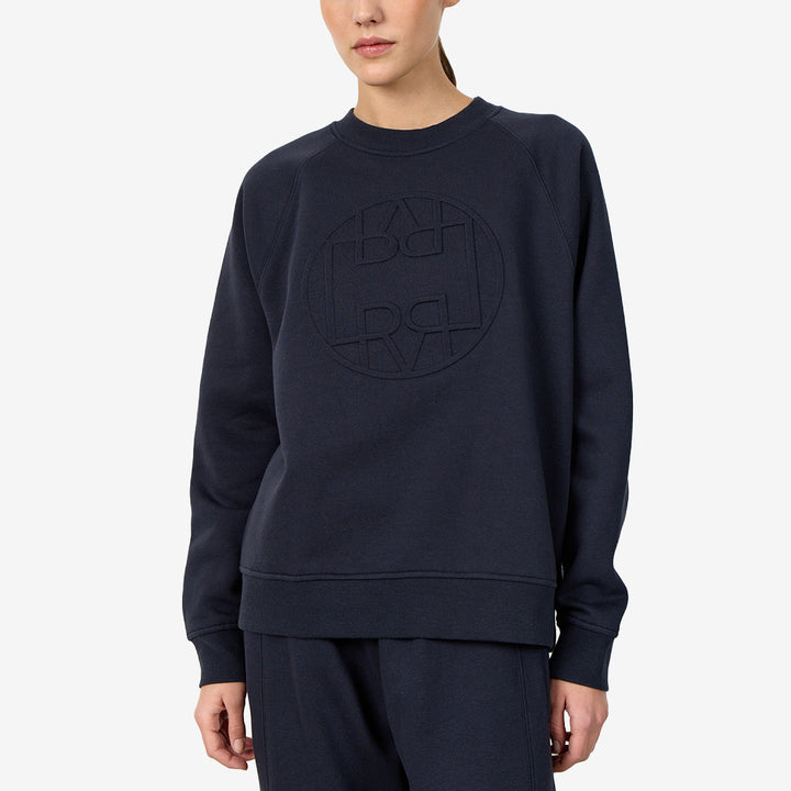 Levete Room mörkblå sweatshirt dam med ton-i-ton logga
