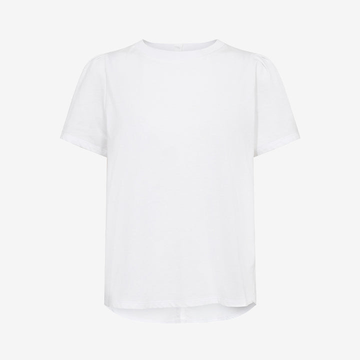 Levete Room vit t-shirt med knappar i ryggen i ekologisk bomull för dam