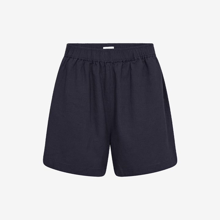 Levete Room 101303 LR-Naja 8 shorts i Dark Navy med linne- och bomullsblandning för dam