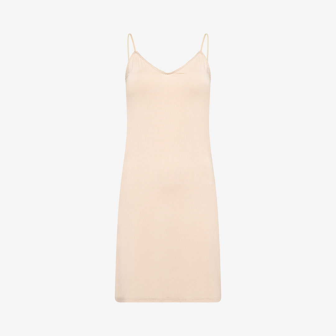 Beige klänning LR-CARO 2 Smoke Gray i viskos med mjukt och följsamt fall