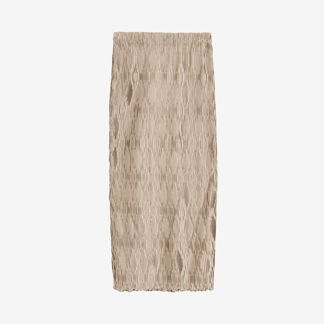 By Malene Birger ELISAS Skirt i färgen Cobblestone, tillverkad i återvunnen polyester
