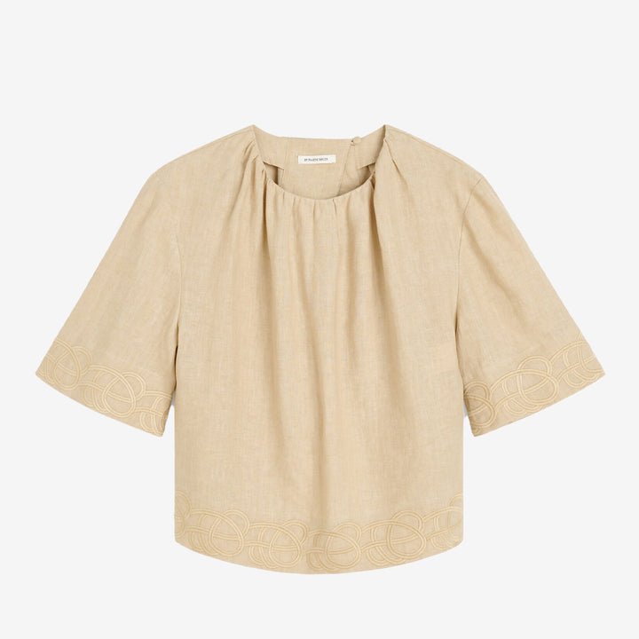 By Malene Birger Marian top dam Old Beige linne topp