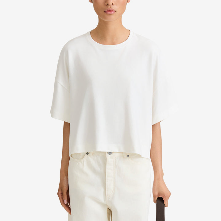 Stylein Juniper topp dam i cream med boxig passform