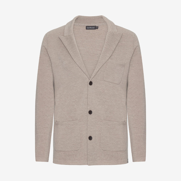 Less Worries Knitted Milano Blazer sand stickad kavaj herr
