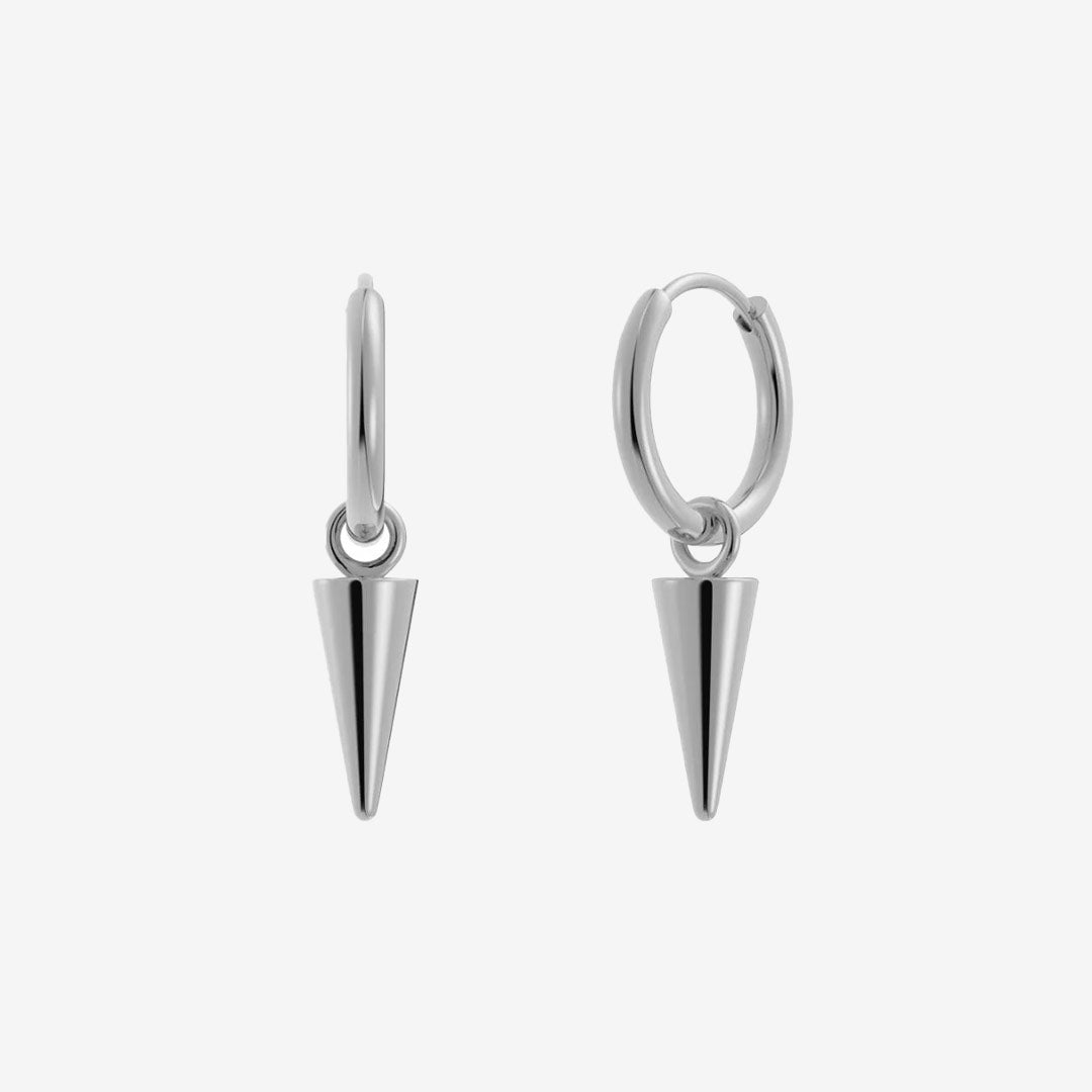 Peak Hoops Mini örhängen i blankt rostfritt stål med avtagbar nit, ringens diameter 11 mm