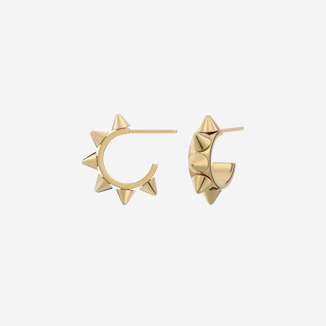 Peak Creoles Mini örhängen i blank 14K guldplätering, höjd 2 mm, diameter 10 mm