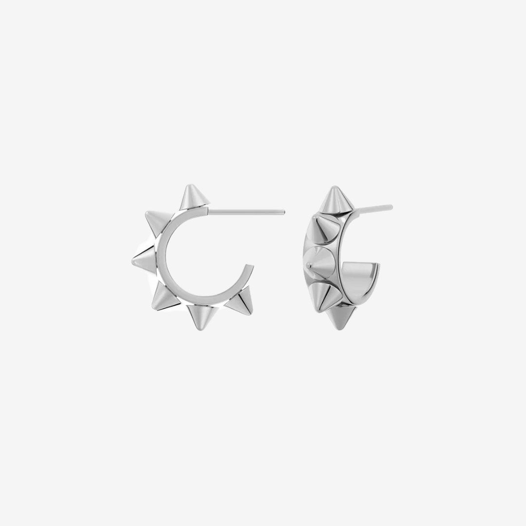 Peak Creoles Mini örhängen i blankt rostfritt stål, höjd 2 mm, diameter 10 mm