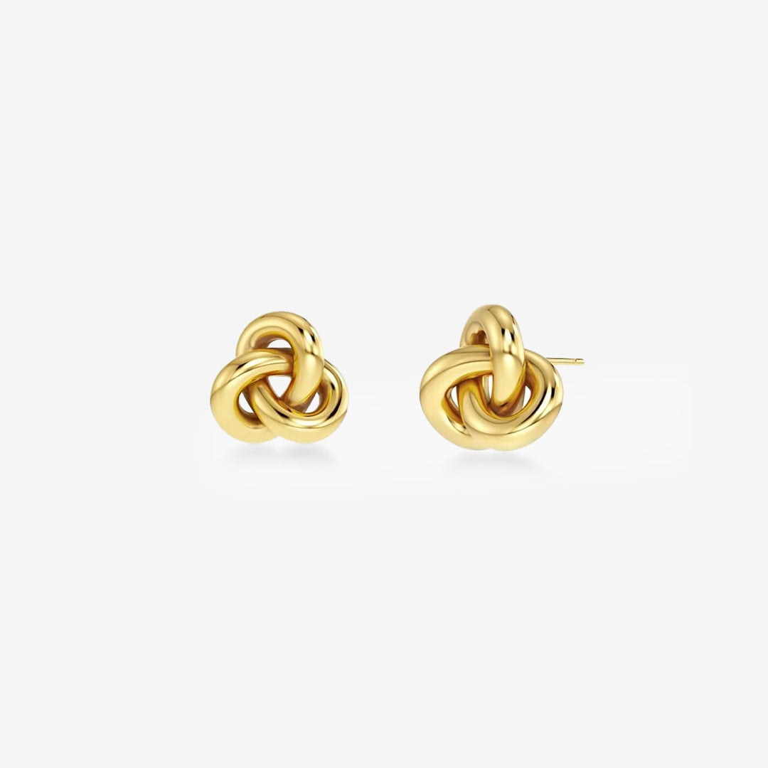 Infinity Knot Studs S i guldfärgat rostfritt stål i guldton