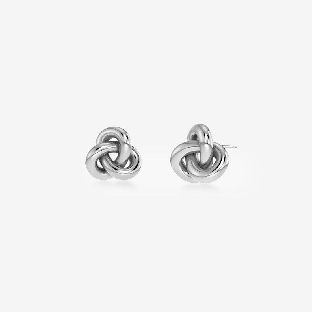 Infinity Knot Studs S i blankt rostfritt stål i silverfärg