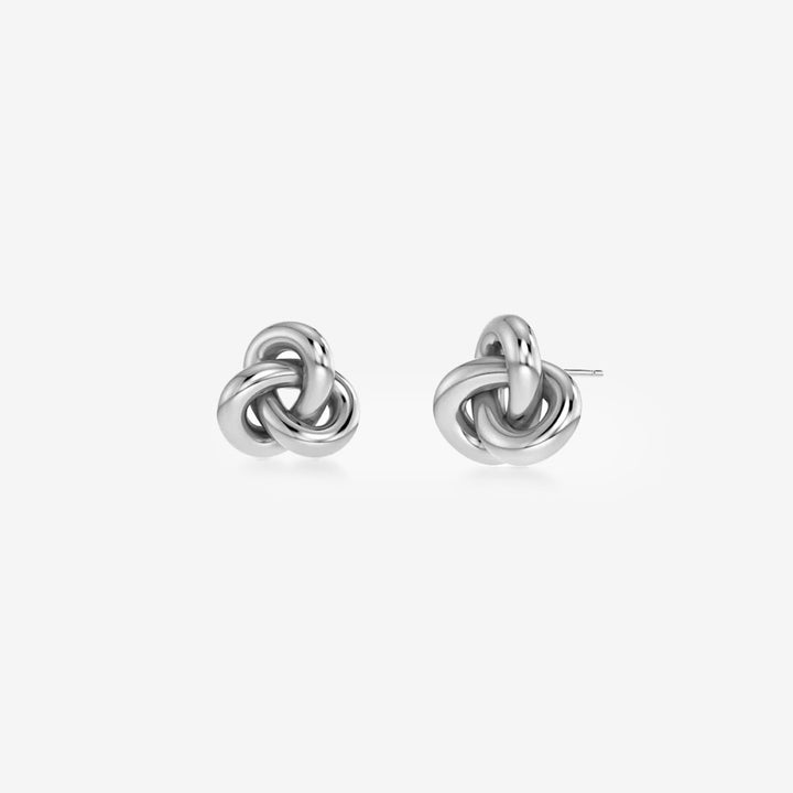 Infinity Knot Studs S i blankt rostfritt stål i silverfärg