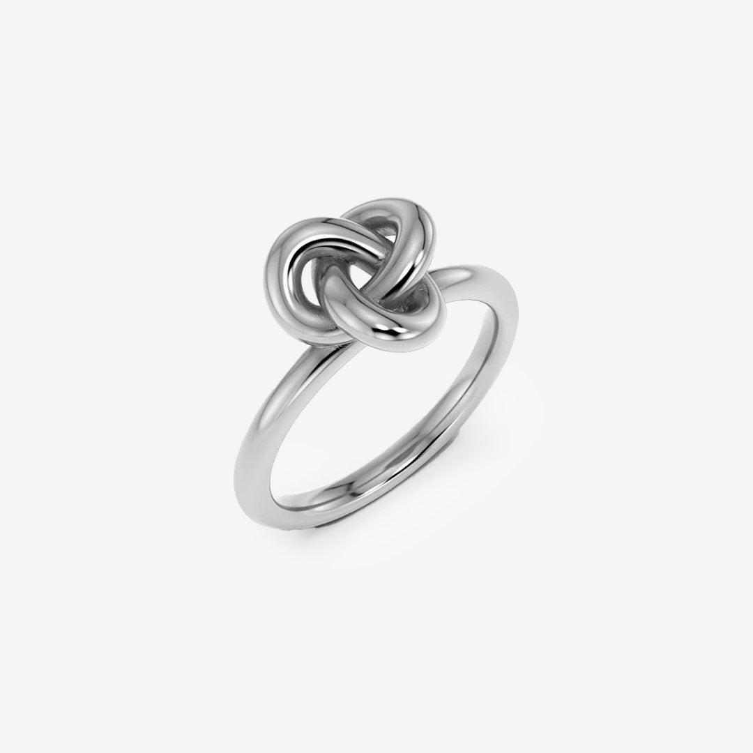 Infinity Knot Ring S i blankt rostfritt stål i silverfärg