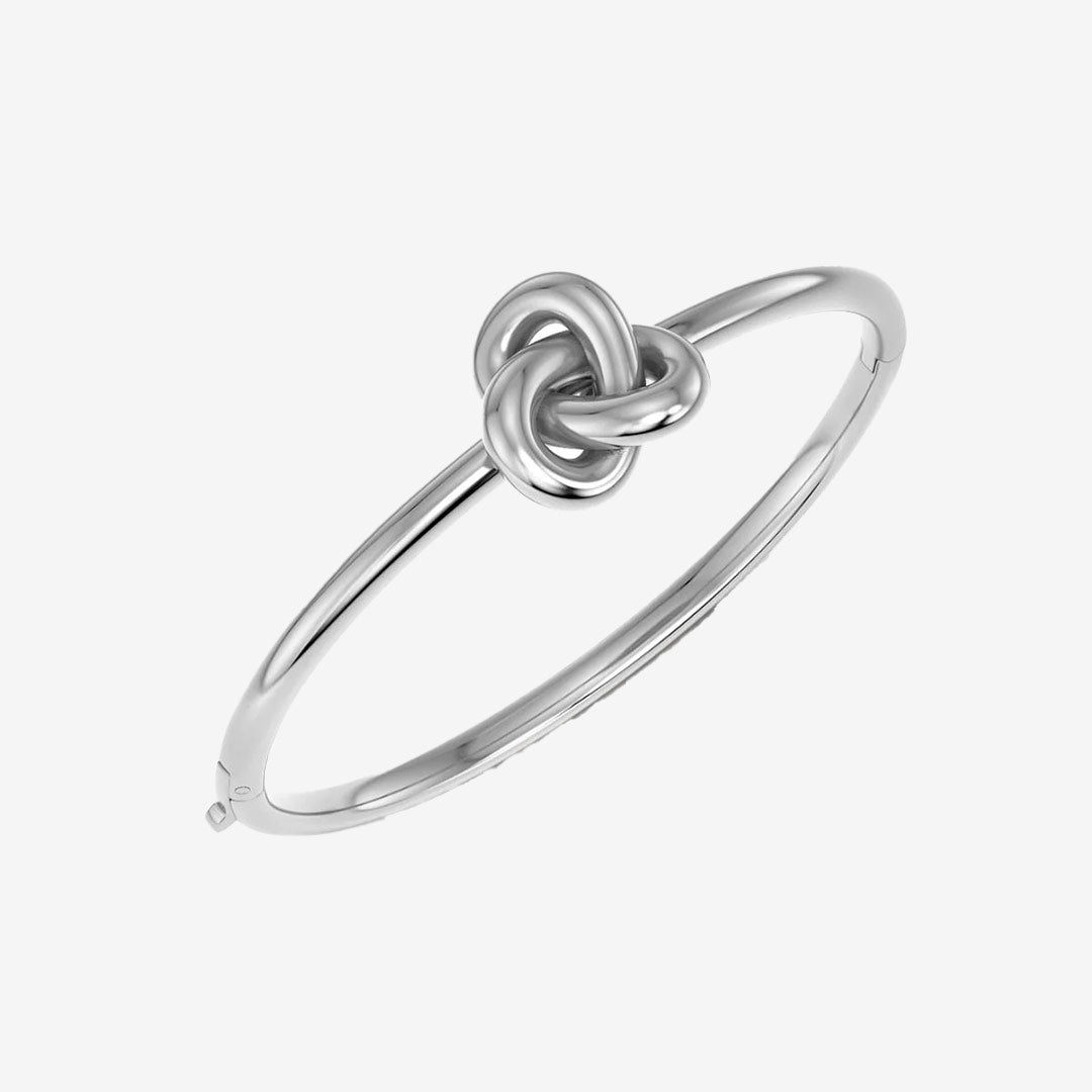 Infinity Knot bangle i blankt rostfritt stål i silverfärg