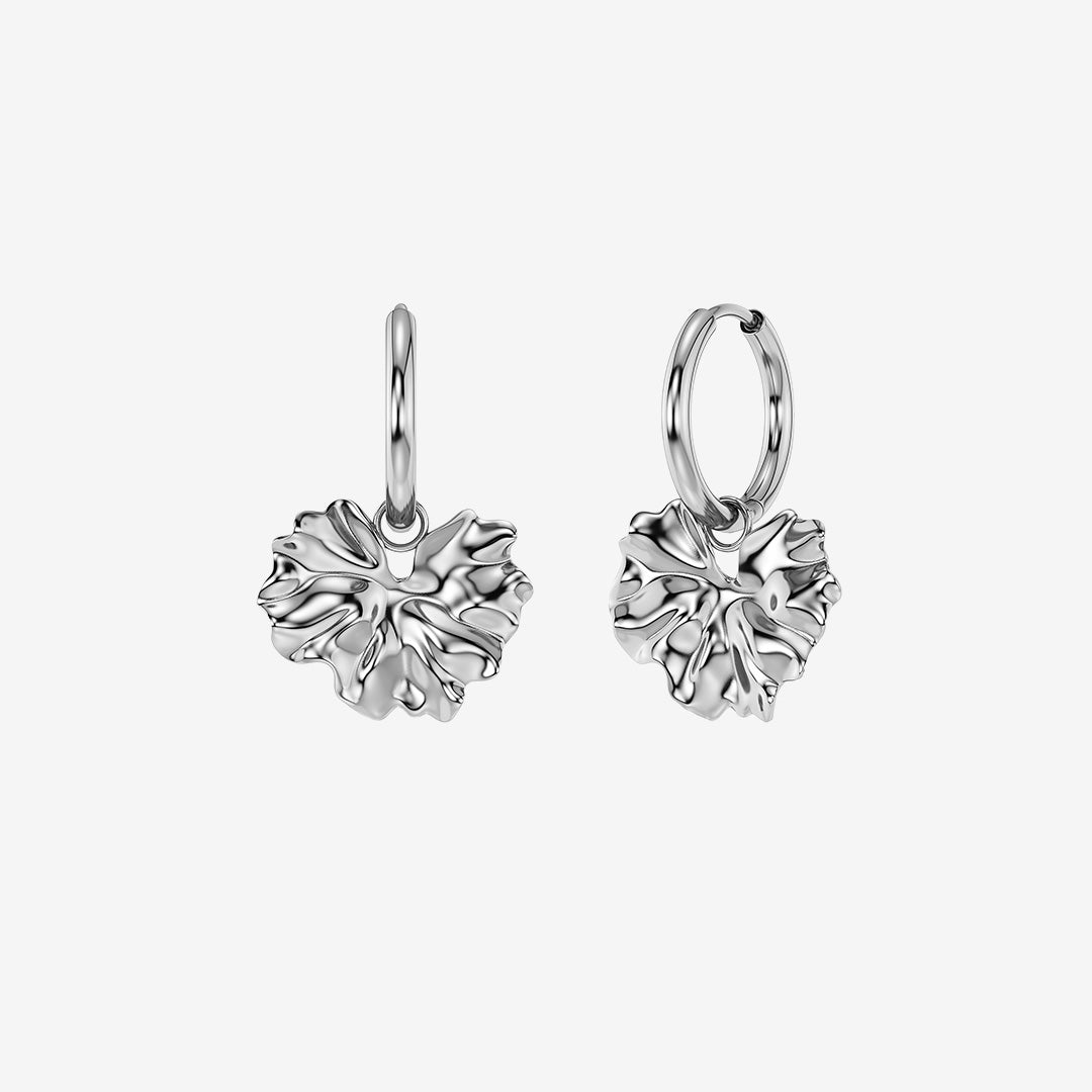Gerana Hoops Steel hoops i rostfritt stål med avtagbart blomblad
