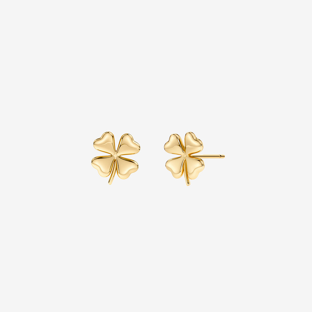 Lucky Mini Studs Gold små studs i guldpläterat rostfritt stål med fyrklöver