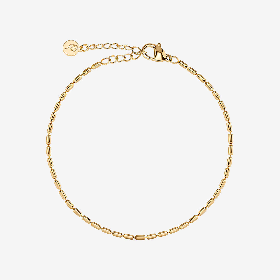 Guldpläterat armband i rostfritt stål med rektangulära former – Seed Bead