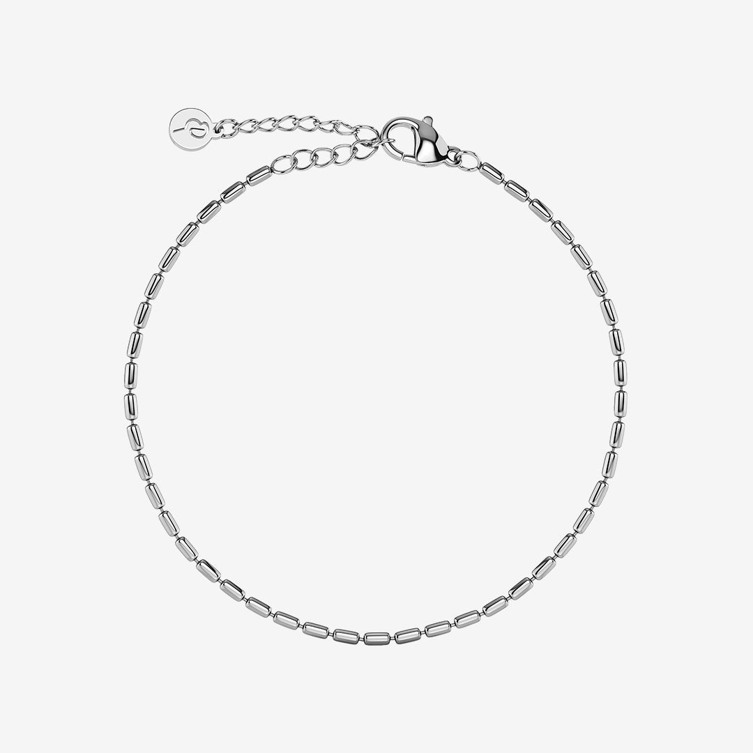Rostfritt stål armband med rektangulära former – Seed Bead