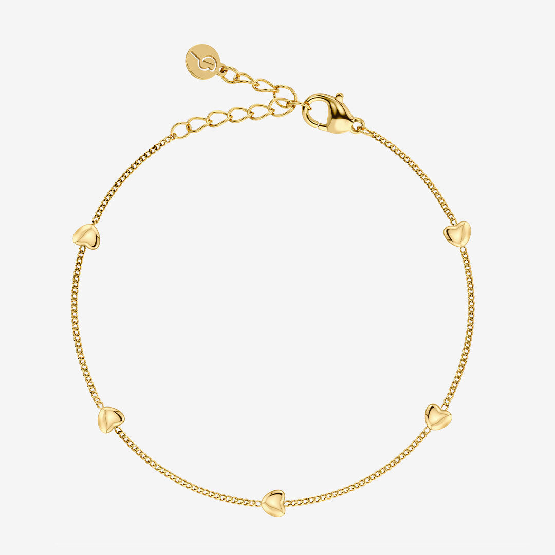 Edblad Barley Petite Bracelet Gold guldpläterat armband med hjärtan 131838
