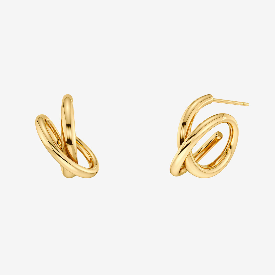 Edblad Nouveau Hoops S Gold små guldpläterade örhängen 131920