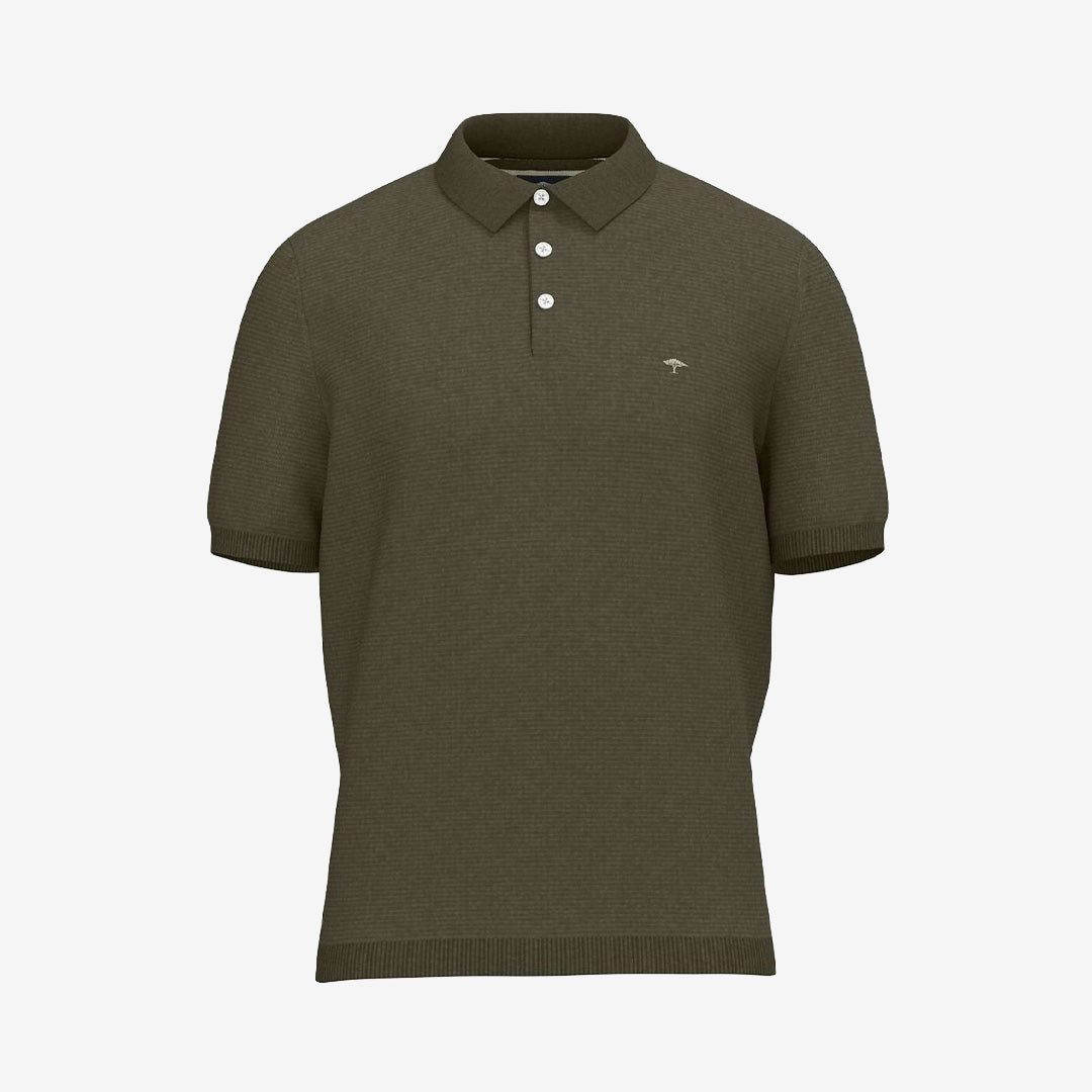 Kortärmad polo i dark khaki från Fynch-Hatton