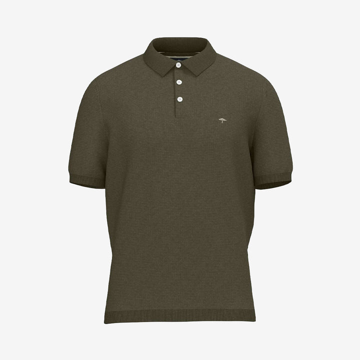 Kortärmad polo i dark khaki från Fynch-Hatton