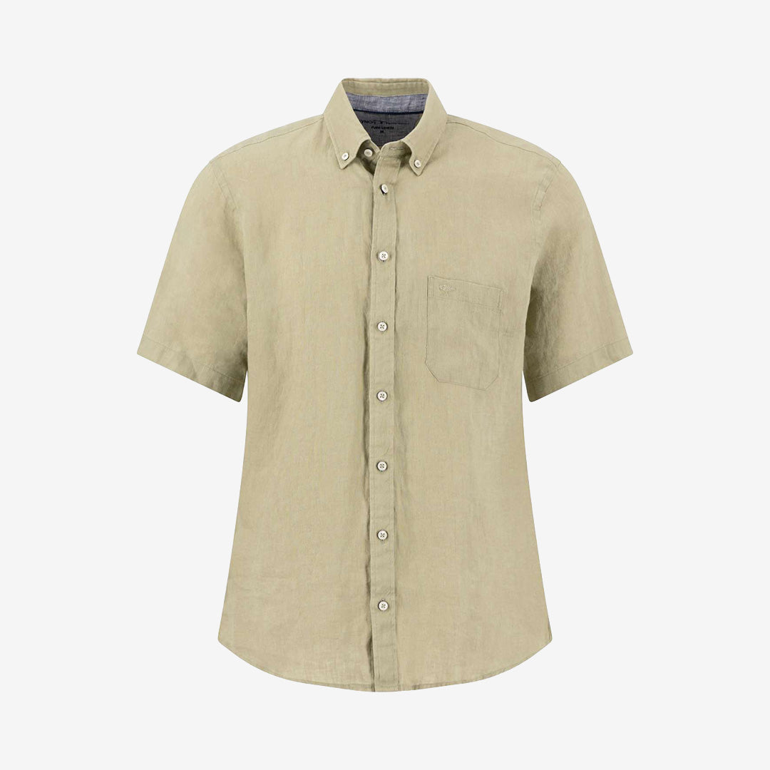 Fynch-Hatton Premium Linen kortärmad skjorta Pistachio i linne