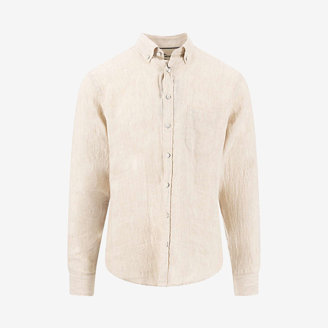 Fynch-Hatton Linen långärmad linneskjorta Sand