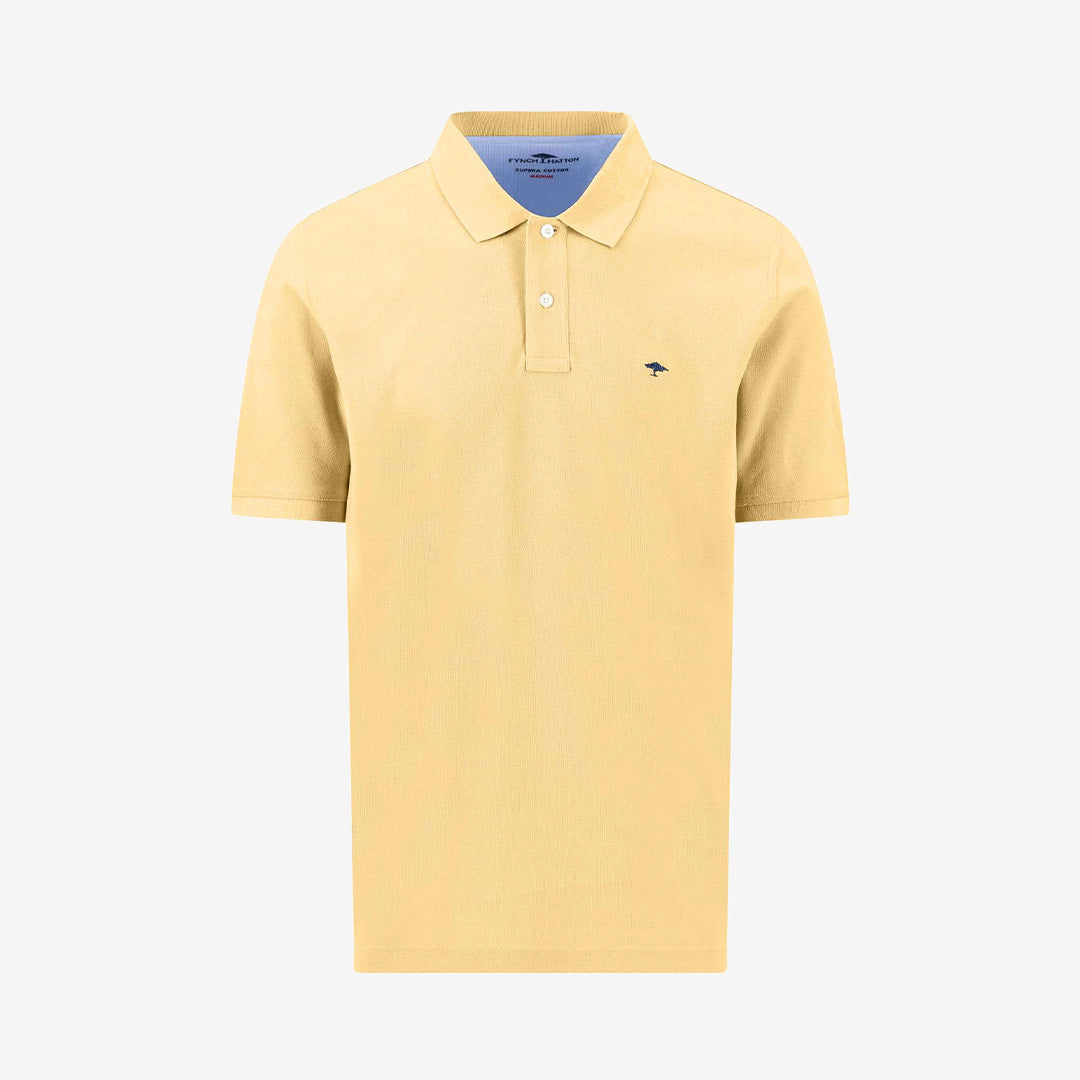 Fynch-Hatton Basic Polo Premium Cotton 113 Pale Yellow herr piké