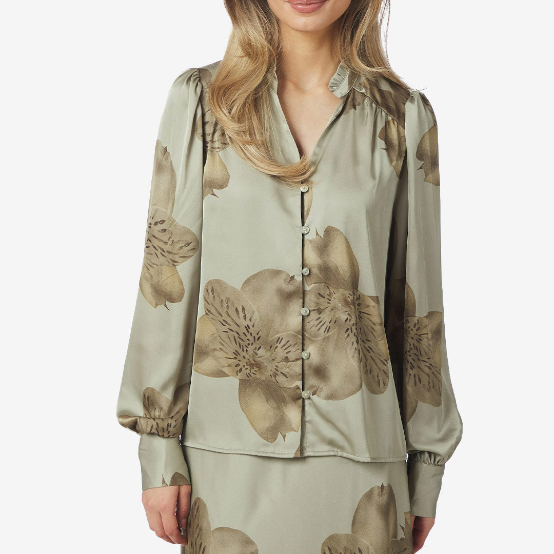 Neo Noir Massima Misty Orchid Blouse dam Smoke Green 168289