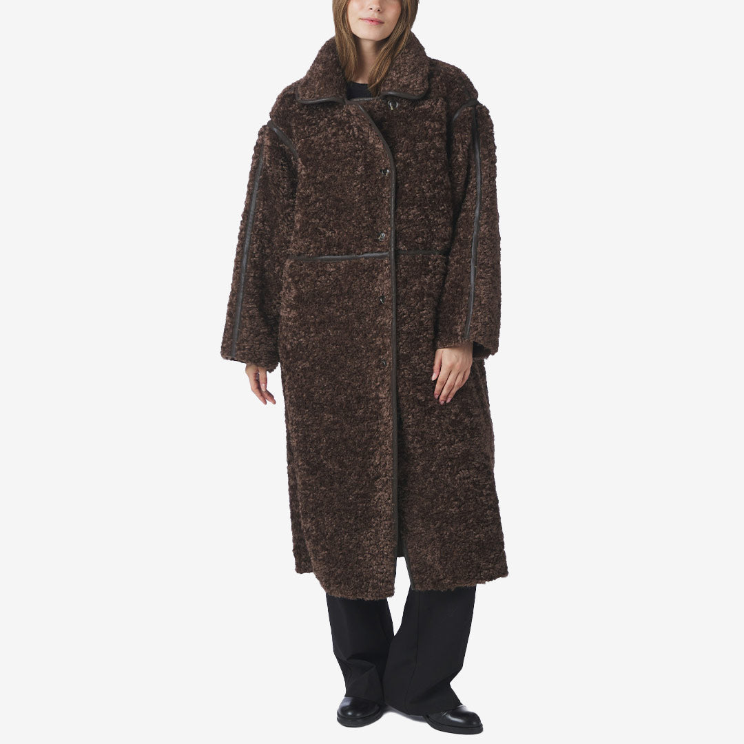 Neo Noir Senta Faux Fur Coat dam Dark Brown 168325