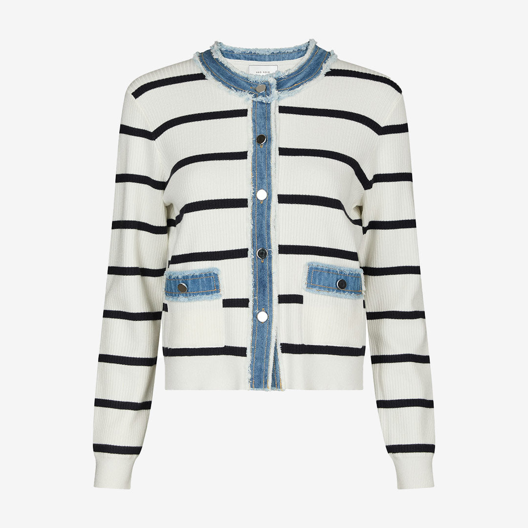 Zelma Stripe Denim Cardigan