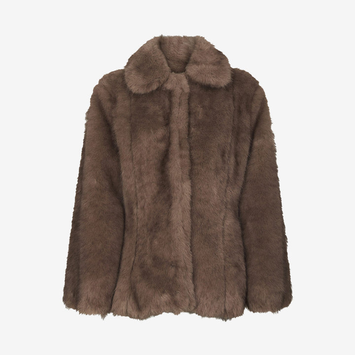 Ariella Faux Fur Peplum Jacket
