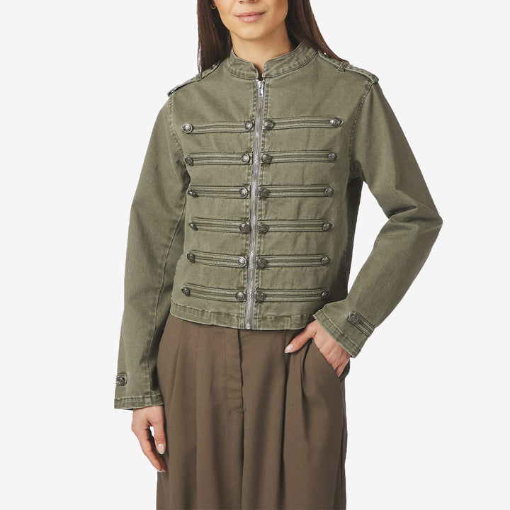 Neo Noir Sivena Denim Jacket dam Army 169610
