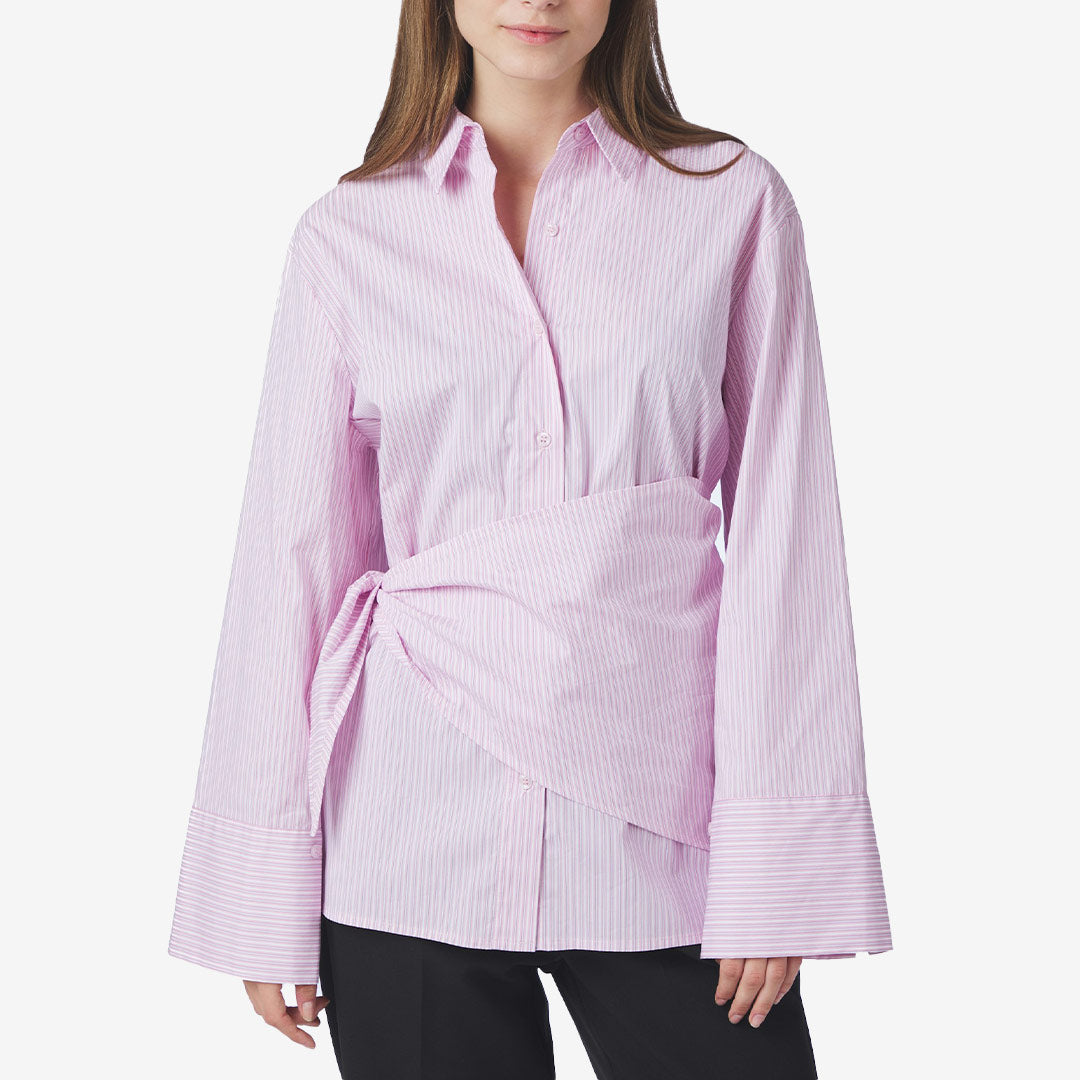 Neo Noir Dita Scarf Stripe Shirt dam Light Pink 169857