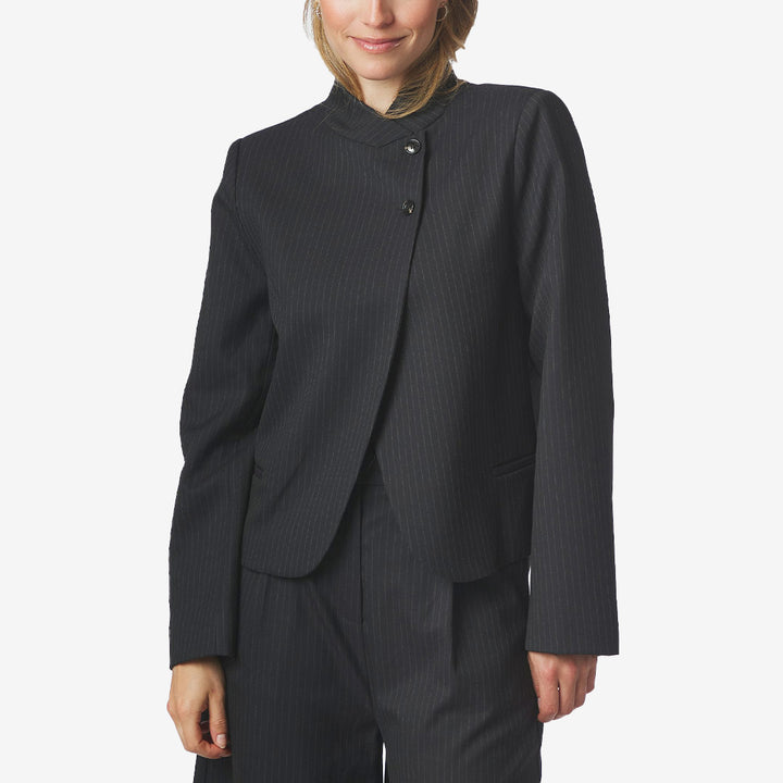 Neo Noir Tiria Slim Pinstripe Blazer dam Dark Navy 169991