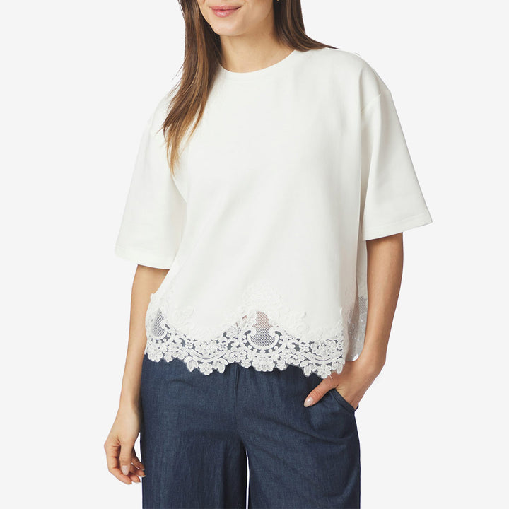 Neo Noir Iria Lace Tee dam White 170063