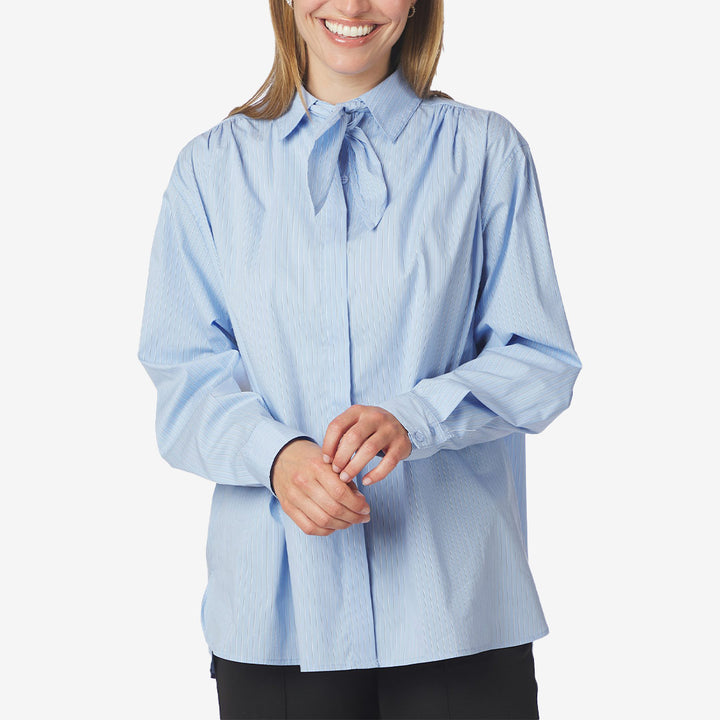 Rochelle Scarf Fine Stripe Shirt