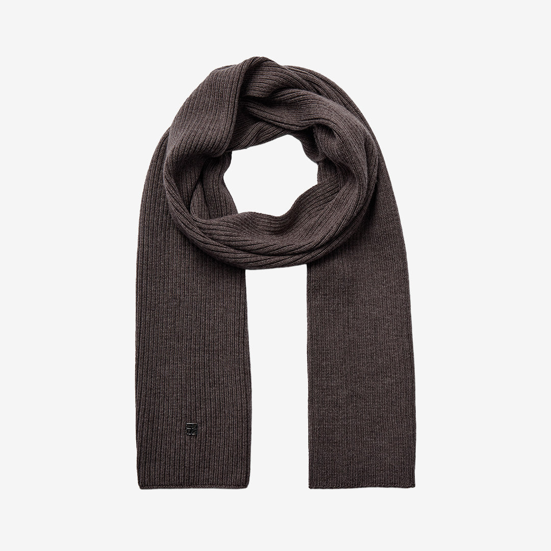 Mos Mosh 179150 MMTova Wool Rib Scarf i Subterranean med ribbad struktur och mjuk ullkvalitet för dam