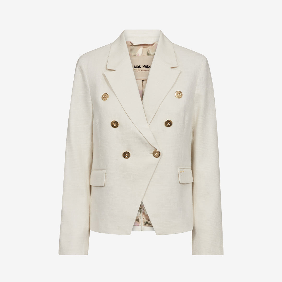 Ecru figursydd blazer MMBelize Ramie Blazer från Mos Mosh i ramie och bomull
