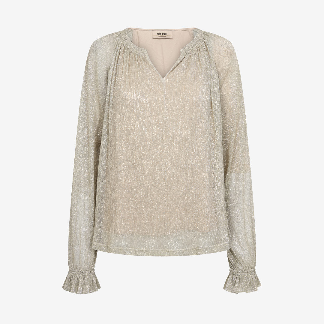 Mos Mosh MMXimena Glam V-neck Blouse dam Mourning Dove 183680