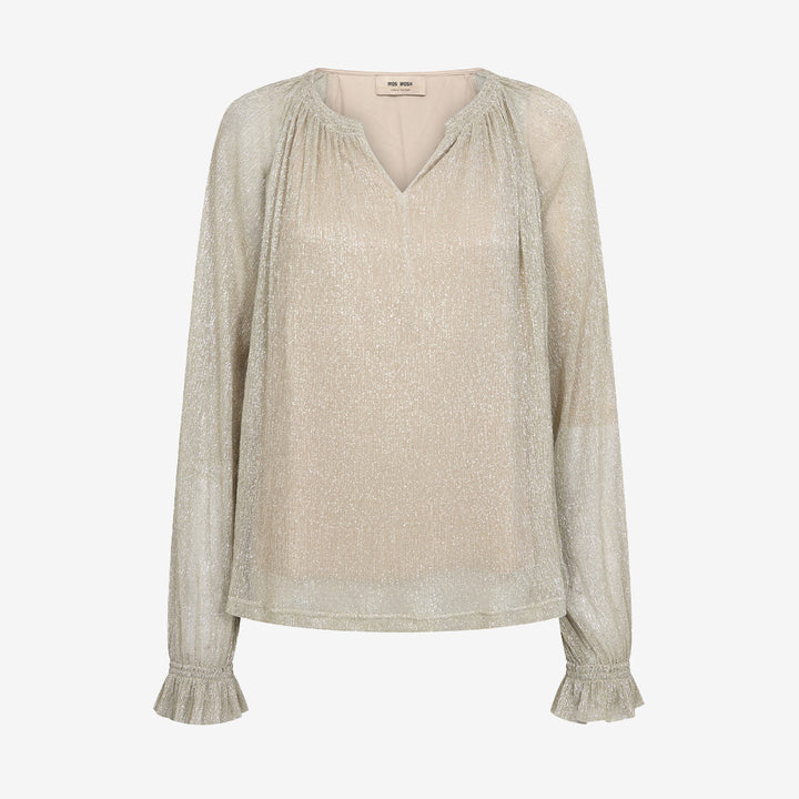 Mos Mosh MMXimena Glam V-neck Blouse dam Mourning Dove 183680