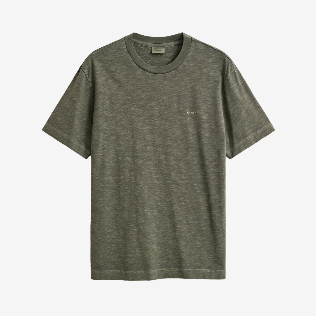 Washed slub T-shirt från Gant i dry herb green med kort ärm och rund hals