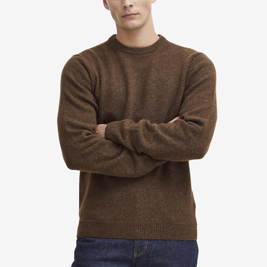 Karl Crew Neck Bounty Knit Demitasse Melange stickad ulltröja med rund hals från Casual Friday