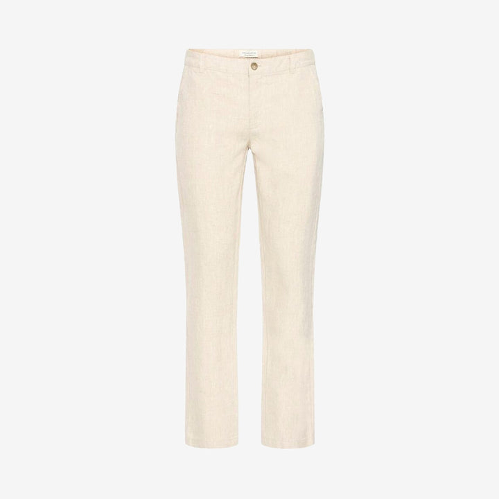 Lätta linnebyxor i Plaza Taupe Melange från Casual Friday modell 20505148
