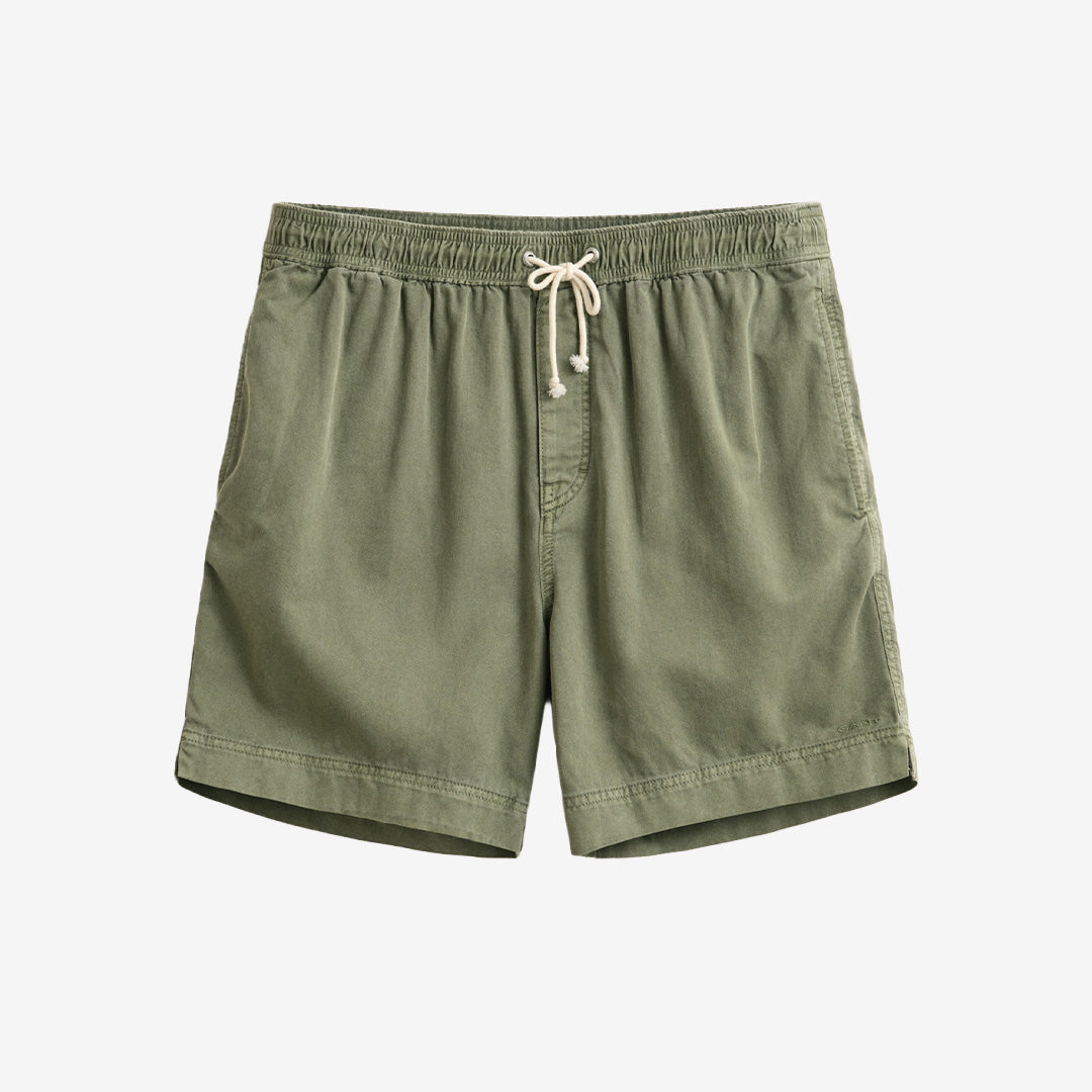 Reg sunfaded ds shorts i dry herb green, 100 % bomull