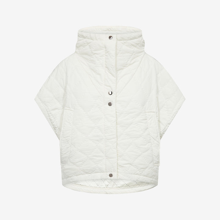 CMNET-CAPE cape i polyester i färgen Jet Stream med hög krage och texturerat mönster