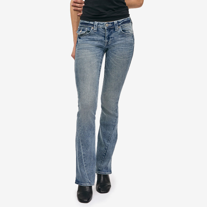 True Religion Crystal Joey LR Flare Jeans Medium Wash