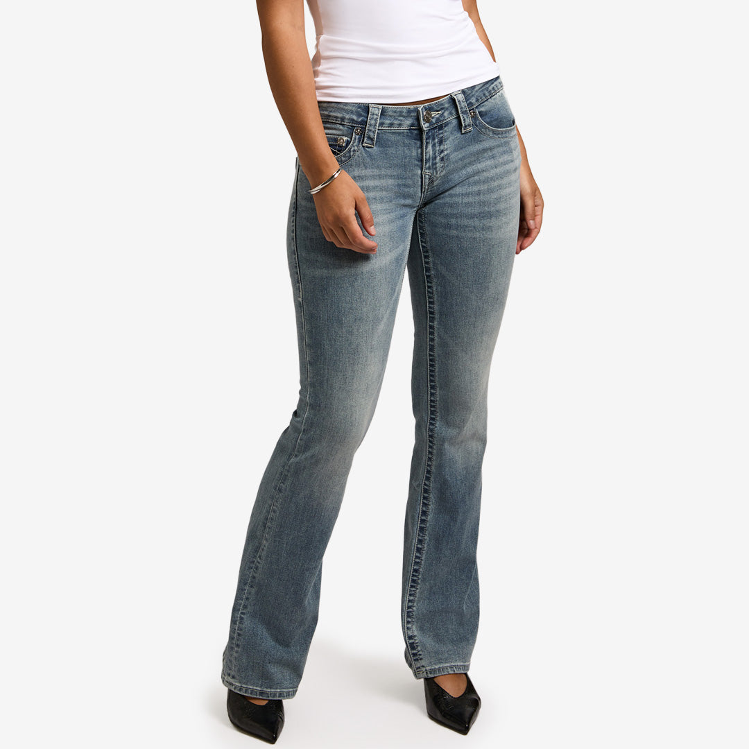 True Religion Becca Low Rise Bootcut jeans med låg midja och utsvängda ben