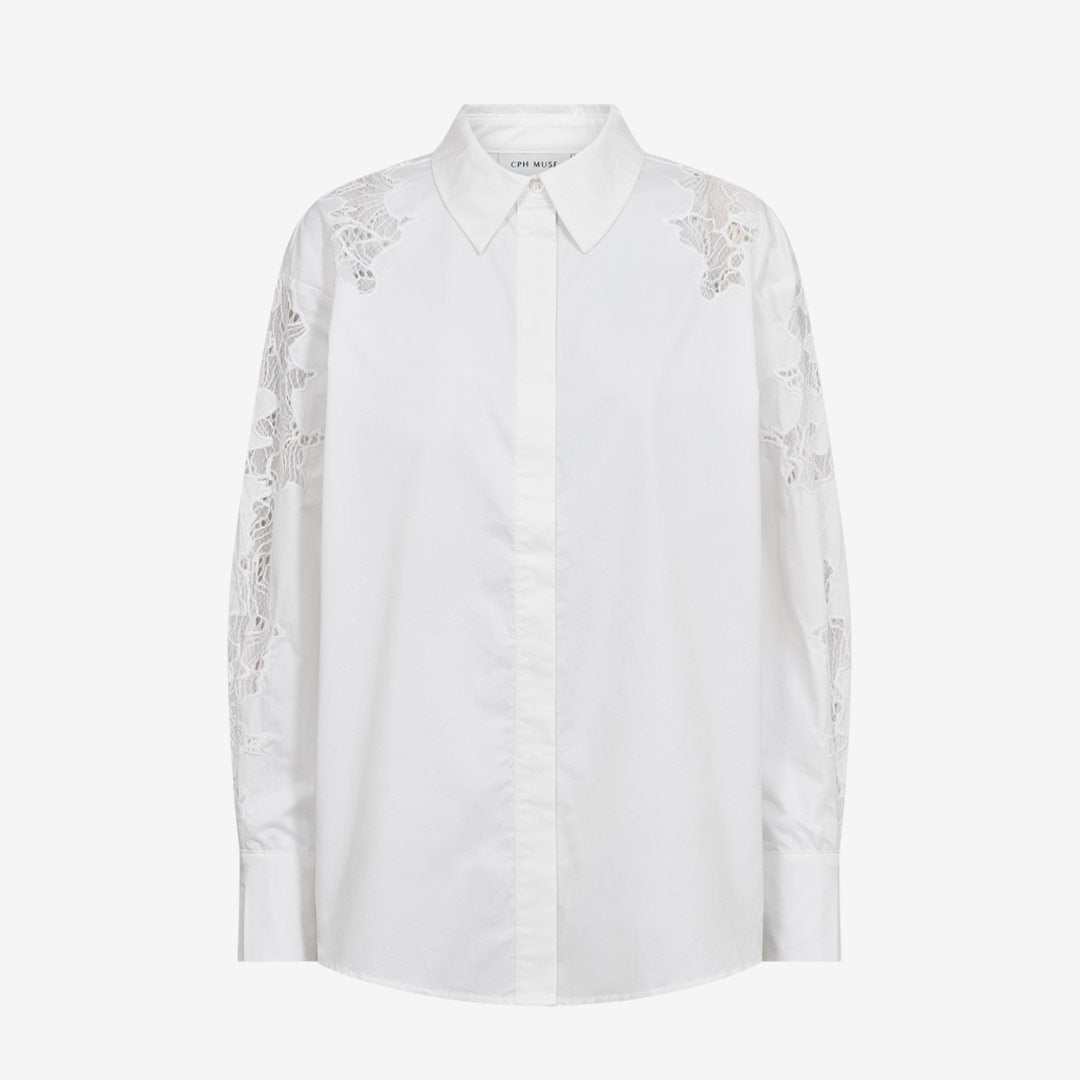 Copenhagen Muse CMShirley Shirt dam vit bomullsskjorta Bright White 211484