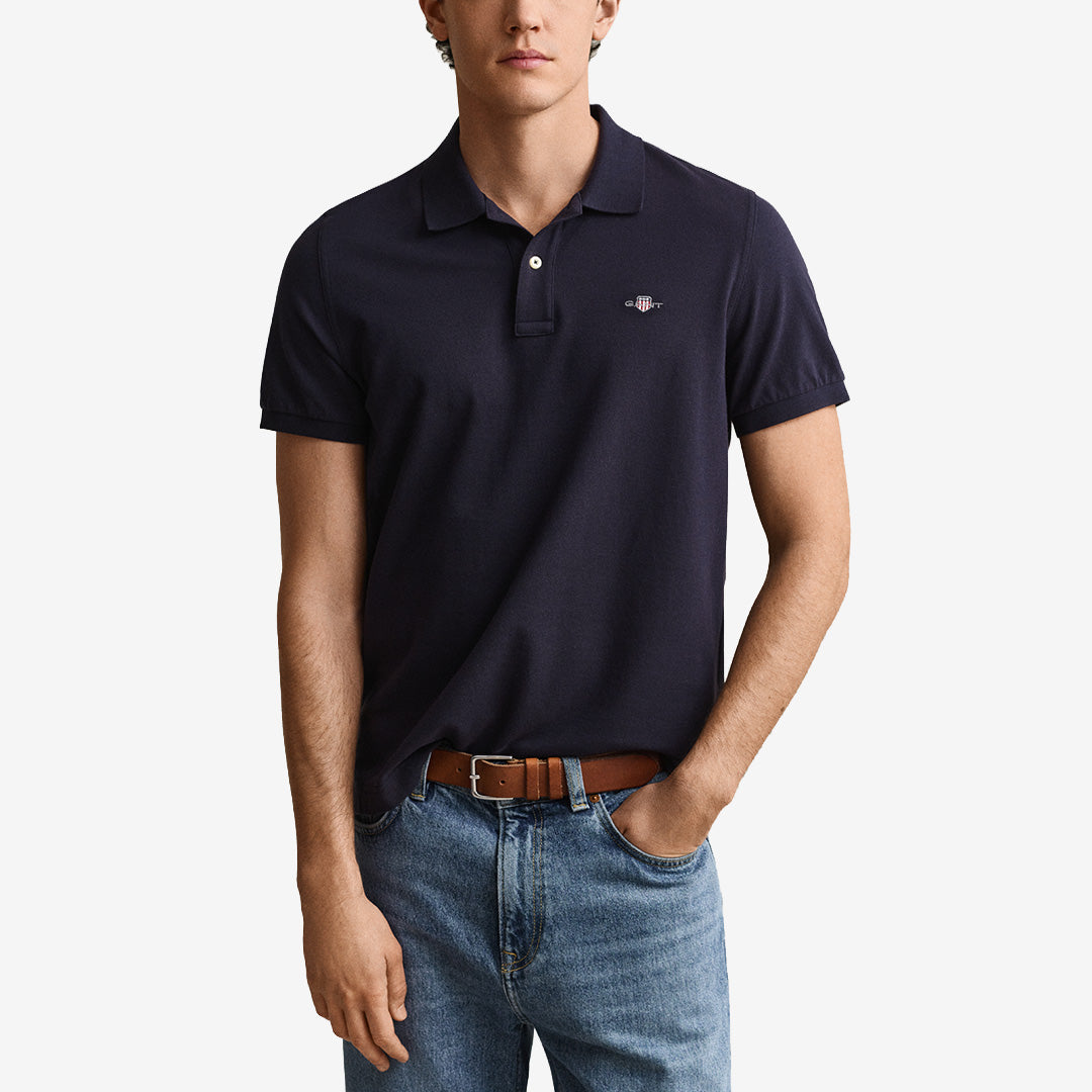 Gant Classic Regular Polo Shirt 2210 i Evening Blue med klassisk pikékrage för herr