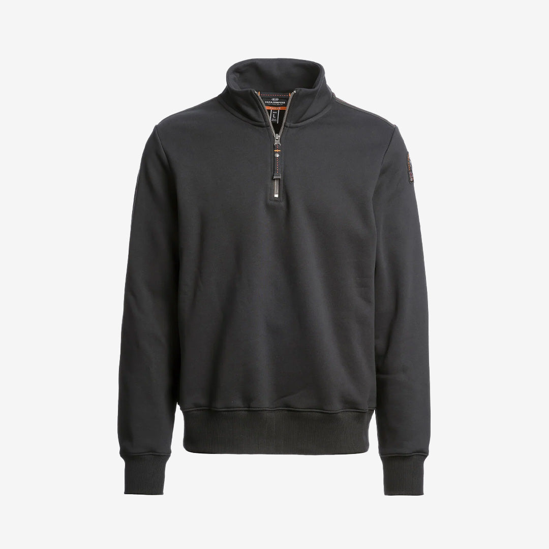 Parajumpers Broad Peak hoodie i svart fleece och halv dragkedja